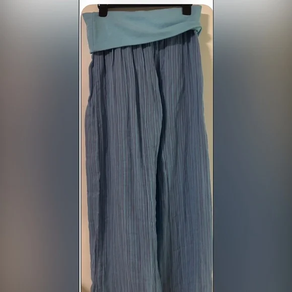 Free people Ride With me Light Blue Wide-Leg Pants - Picture 6 of 8